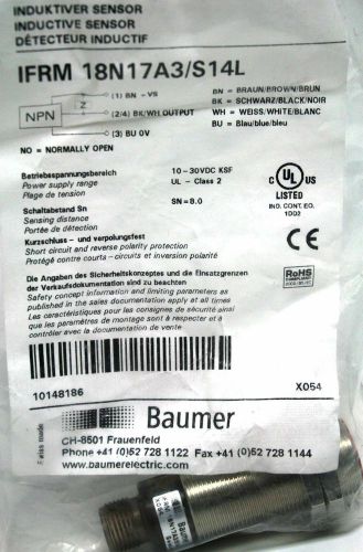 IFRM 18N17A3/S14L Baumer Inductive Sensor  10-30VDC Supply. 8mm Sensing Dist.