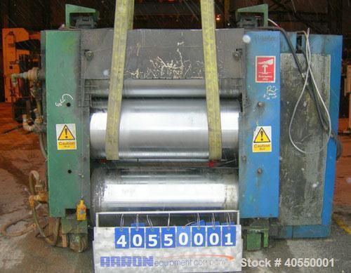 Used- OMV 3 Roll Sheet Stack. (3) Approximately 20&#034; diameter x 47&#034; wide chrome p