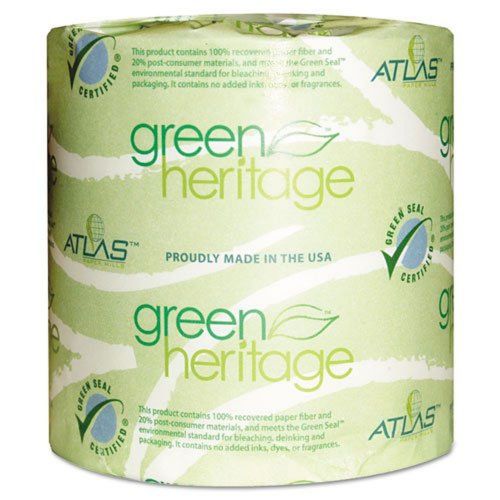 Green Heritage 125 4.5&#034; Length x 3.8&#034; Width 1-Ply Bathroom Tissue (Case of 96...