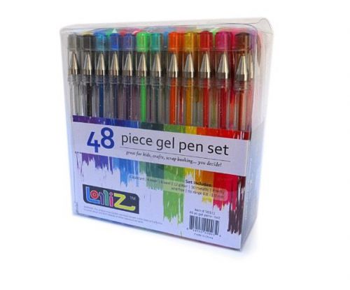 LolliZ Gel Pen Pack - Tray Set of 48 Ink Pens in Exclusive Colors