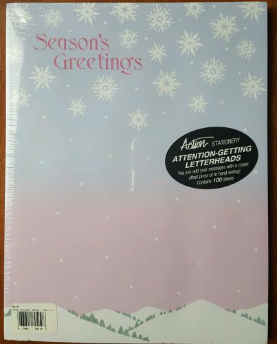 Christmas Holiday Laser Paper 100 Ct. Seasons Greetings 8.5&#034; x 11&#034; by Action NEW