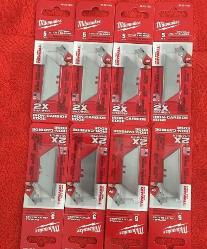 Milwaukee 5 pc drywall utility knife blades 48-22-1933 lot of 8 genuine for sale