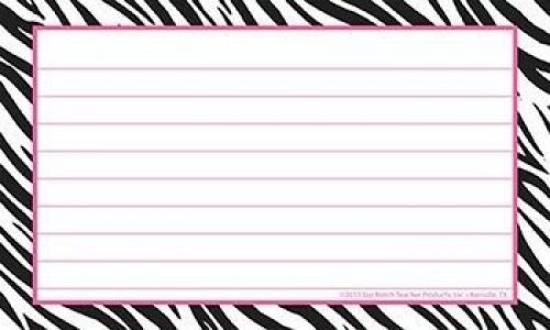 Top Notch Teacher Products TOP3668 Border Index Cards 4X6 Zebra Lined