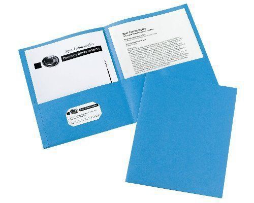 Avery Two-Pocket Folders, Light Blue, Box Of 25 (47986)