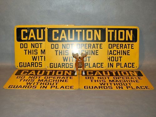 DO NOT OPERATE THIS MACHINE w/o Guards  Lot of 5 Signs