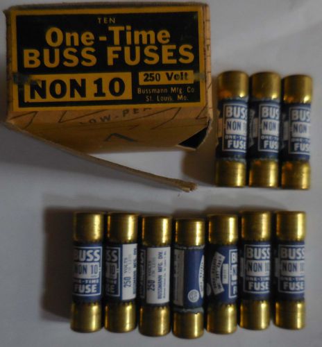 Quantity of 10 buss non 10 amp 250v one time fuses #6ju for sale