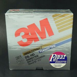3M High Density DS HD Diskettes Formatted IBM AT Compatible 5.25&#034; Box of 11