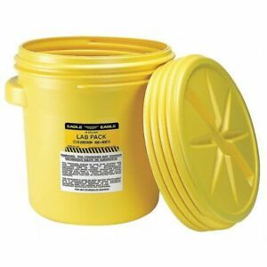 Eagle 1650 Yellow Polyethylene Lab Pack Drum w Plastic Screw-on Lid, 30 gal