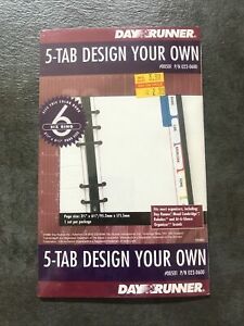 NWT Day Runner 5-Tab Design Your Own. Fits 6 Ring 3-3/4 x 6-3/4 Size. #00501