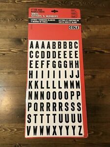 Cole 1 Inch Die-Cut Letters Numbers Black 25mm USA 1999 Craft School Project
