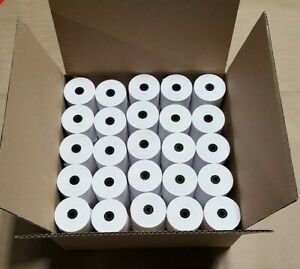 New 50 Rolls Register Paper Tape White Bond 1 Ply 3&#034; x 165 Feet Per Roll