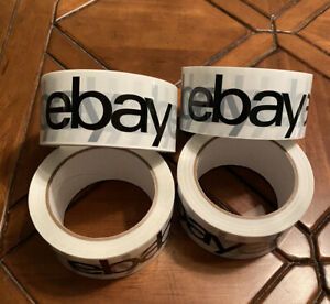 4 Rolls EBay Logo Branded Shipping Tape 2&#034; Packaging Tape 75 Yards Each Four