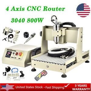 4AxisUSB Engraver 3040 CNC Router Engraving Mill Drill Woodworking Machine 800W