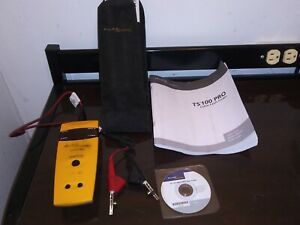 fluke ts100 pro cable fault finder with case, cd, and manual
