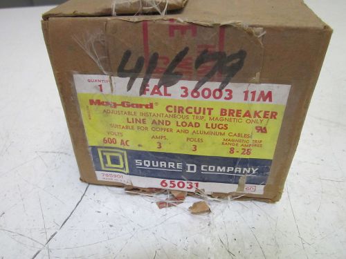 Squared fal-36003-11m circuit breaker 3p 3a 600v  *new in a box* for sale