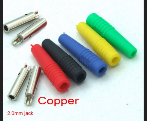 5PCS colors silicone 2mm Banana socket copper for 2.0mm Binding Post Test Probes