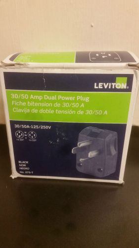Leviton 275-t straight blade angle amp dual power plug 30/50 amp 125/250 volt for sale