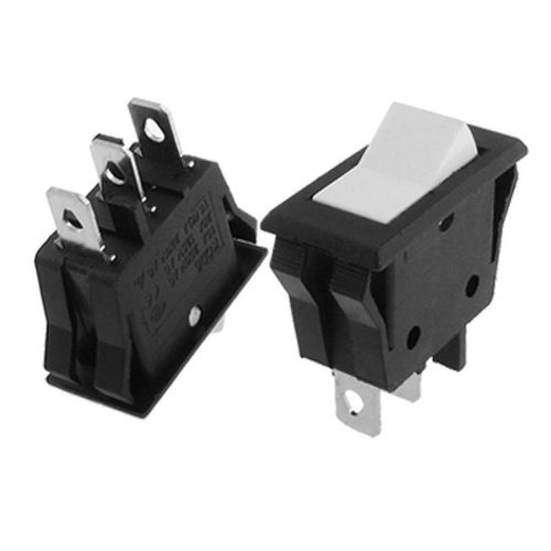1x white rocker 6a/250v 10a/125v 3 pin spdt on/on panel mount switch button for sale