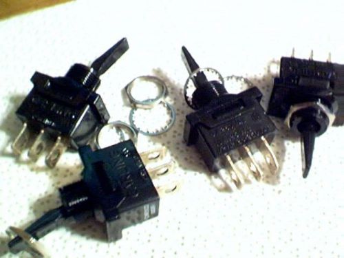 4 Carling 1 pole 3 position toggle switches 10 amp rated @ 125 Vac