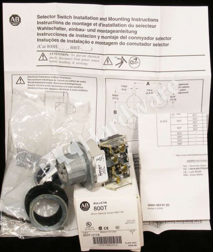 New allen bradley 800t-h17a /t bulletin 2-position selector switch white no nc for sale