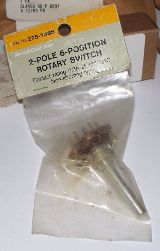 VINTAGE ARCHER 2 POLE 6 POSITION ROTARY SWITCH #275-1386 NEW IN PACKAGE