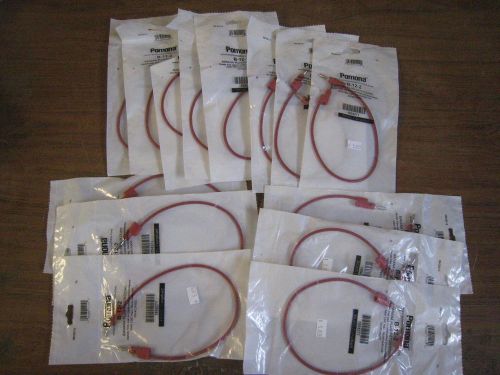 Lot Of 14 Pomona B-12-2 Stacking Banana Plug Patch Cord, Red 12&#034; FREE SHIPPING