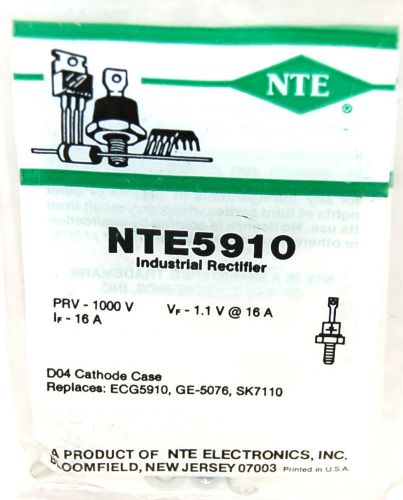 NTE NTE5910 INDUSTRIAL RECTIFIER D04 CATHODE CASE EQUIV to ECG5916 GE5076 SK7110
