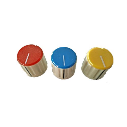 Kn115 6mm split shaft white mark blue cap rotary potentiometer control knob for sale