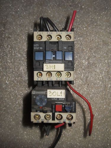 (x12) 1 used telemecanique lc1 d12 10 contactor w/ lr2-d1306 relay for sale