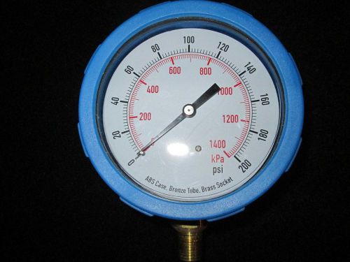 4&#034; pressure gauge, 0-200 psi, 1/4&#034; npt, lower mount #4efg6 for sale