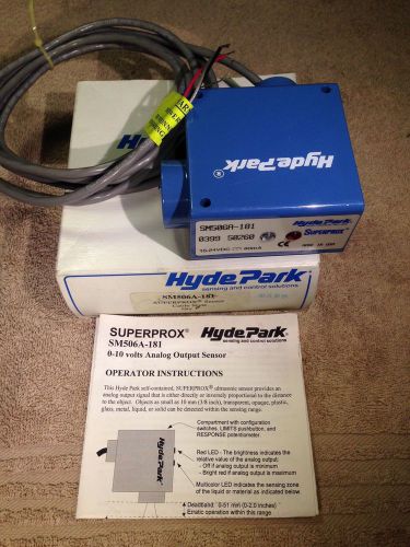 New Hyde Park SM506A-181 Superprox Sensor Cable Style, Ultrasonic, Analog