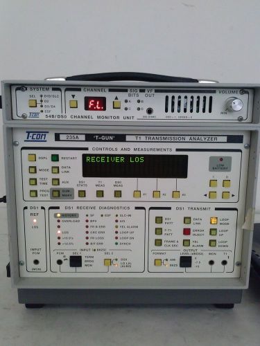 T-Com 235A T-Gun T1 Transmission Analyzer w/ 54B/DSO Channel Monitor Unit &amp; Case