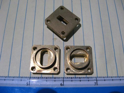 Wr42 cover waveguide flange 3/16&#034; thick brass oval flex solder microwave new for sale