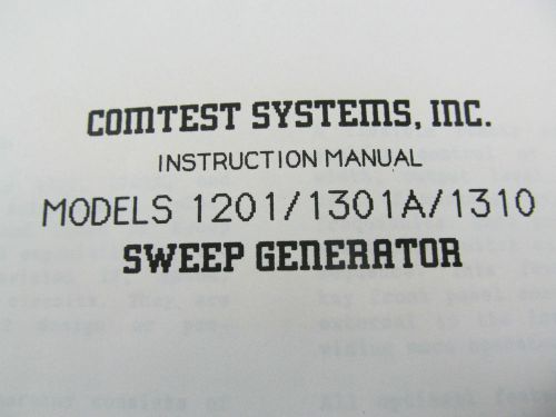 WAVETEK 1201, 1301A, 1310 Sweep Generator Instruction Manual w/ Schematics