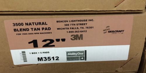 3500 Natural Blend Pad 12&#034; 3M 5/per Box For 1500-3000 RPM Machines