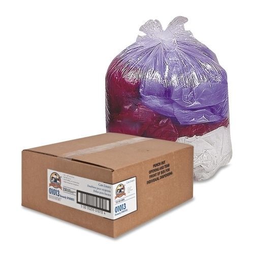 Genuine joe 01013 33-gallon clear trash can liners - 250-pack for sale
