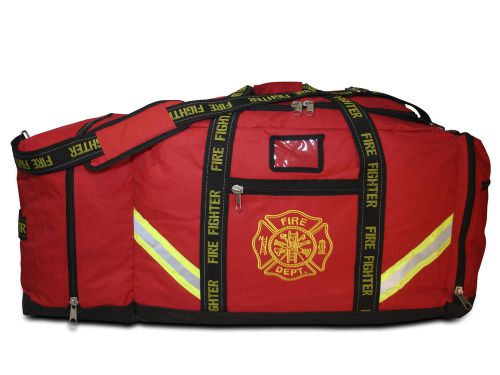 Premium fire fighter 3x turnout gear bag gift fireman helmet pocket red fb10 big for sale