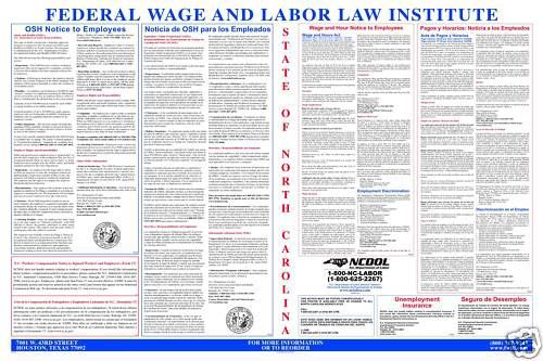 North Carolina (NC) All-In-One Labor Law Poster
