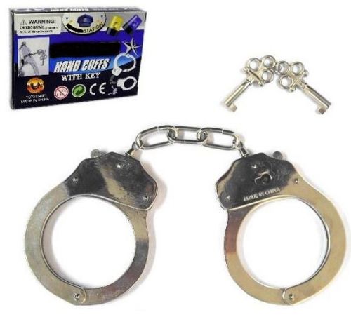 Light duty handcuffs w 2 keys play metal novelty cuffs for sale