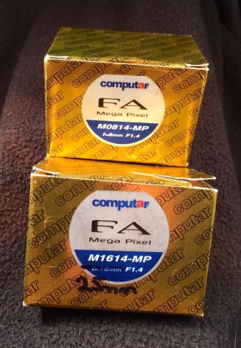 Lot of 2 computar fa micropixel lenses, 8mm, 25mm f1.4 security monitoring ccd for sale