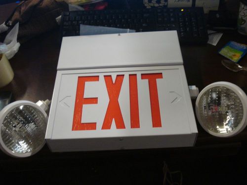 Exit Sign LED Steel White w/ Red Panel 5 W 120/277 V EPX-1/2C-2-WWR DAMAGE |KR2|
