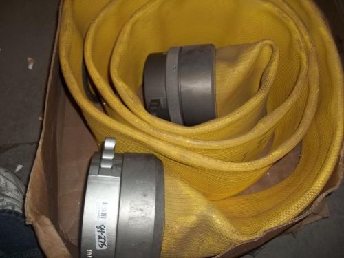 Yellow fire hose w/ snap tite 6nh fitting connectors 4.5 nh for sale