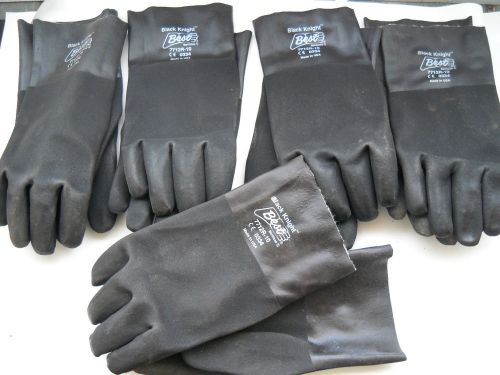 BEST GLOVE 7712R-10 BLACK KNIGHT RUBBER GLOVES SIZE 10 LARGE (SET OF 5 PAIR) NEW