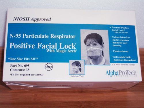 N-95 Particulate Respirator - BOX OF 35 - Positive Facial Lock Alpha Protech