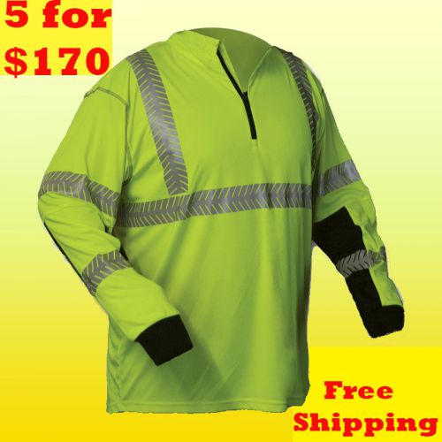 Hi-vis safety shirt,meets ansi/isea107-2010 class 3,long sleves, front zipper for sale