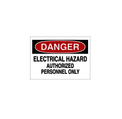 BRADY DANGER - ELECTRICAL HAZARD Sign 7&#034; x 10&#034; Self Sticking Adhesive 84066 NEW