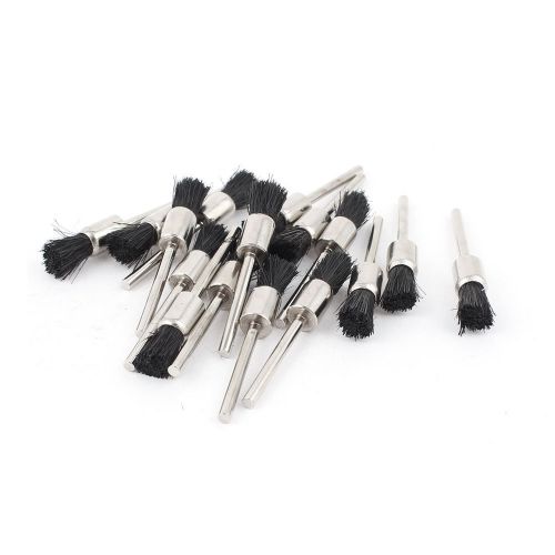 16 Pcs Round Shank Black Bristle Pen Brush Polishing Buffing Polisher Tool