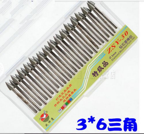 30pcs 6mm diamond mounted point set alloy electroplate grinding needle for sale
