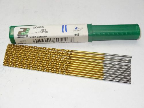 11 new ptd precision twist #46 qc-91g taper length drill bits hss tin coat 50946 for sale