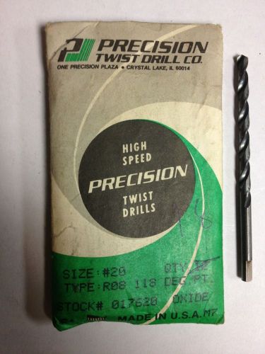 17 New PTD 5/32&#034; X 3&#034; SIZE #20 TANGED DRILL BITS TYPE R08 STOCK #17620 H1